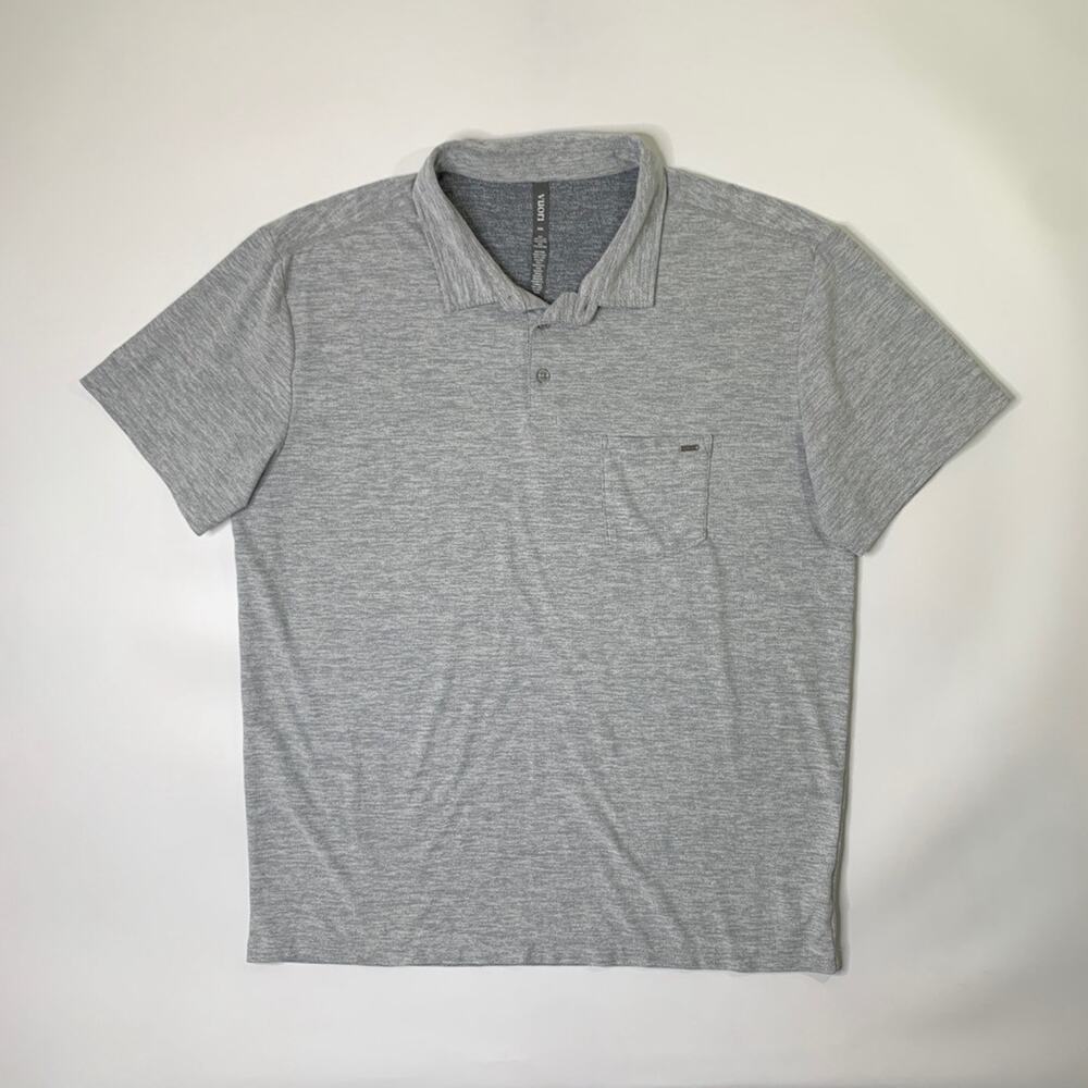Vuori Polo Shirt Mens 2XL XXL Grey Ace Performance Pocket Wicking Stretch Golf - Picture 2 of 9